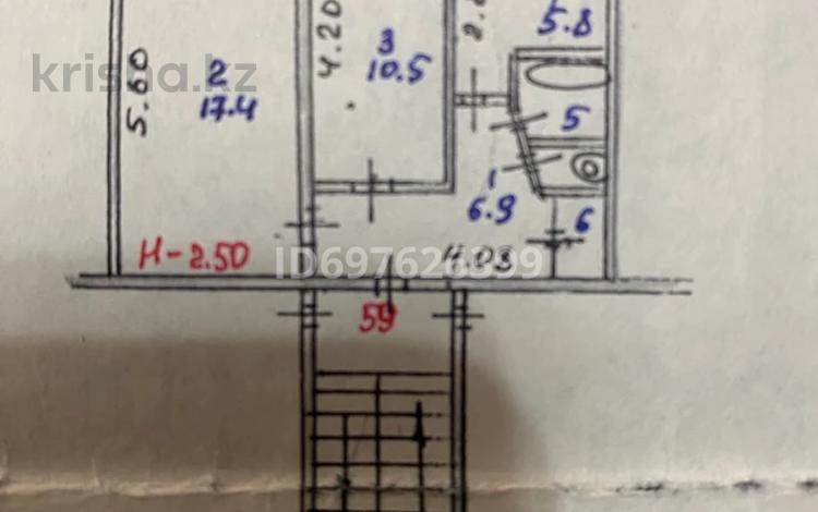 2-бөлмелі пәтер, 44 м², 5/5 қабат, М Маметова 19, бағасы: 6.7 млн 〒 в Аксу — фото 2