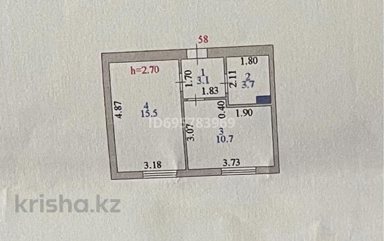 1-комнатная квартира, 33 м², 1/3 этаж, мкр Уркер 2 — Жантай Батыр за 11 млн 〒 в Астане, Есильский р-н — фото 2