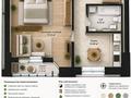 1-комнатная квартира · 47.02 м² · 3/11 этаж, Чингиз Айтматов 63 — VAO Group за 23.4 млн ₸ в Астане, Нура р-н