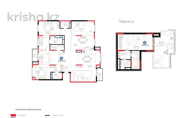 5-бөлмелі пәтер · 282 м², Толеметова — *30% скидка на паркинг, бағасы: ~ 209.8 млн ₸ в Шымкенте, Абайский р-н — фото 2