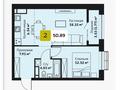 2-бөлмелі пәтер · 51 м² · 4/9 қабат, мкр Кайрат, Туркестан 115, бағасы: 32.5 млн ₸ в Алматы, Турксибский р-н — фото 2