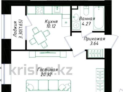 1-комнатная квартира · 40 м² · 1/9 этаж, Мухамедханова 43 за 20.5 млн ₸ в Астане, Нура р-н