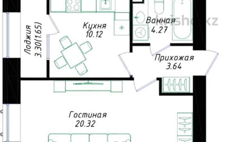 1-комнатная квартира · 40 м² · 1/9 этаж, Мухамедханова 43 за 20.5 млн ₸ в Астане, Нура р-н — фото 2