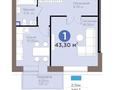 1-комнатная квартира · 43.3 м² · 2/9 этаж, Магжана Жумабаева 38 — Пересечение Ул Ш.Калдаякова и Т.Жургенова за 25.3 млн ₸ в Астане, Сарайшык р-н