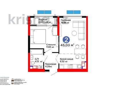 2-бөлмелі пәтер · 45 м² · 3 қабат, Ақжар ш/а., Белжайлау 47а, бағасы: 39.9 млн ₸ в Алматы, Наурызбайский р-н