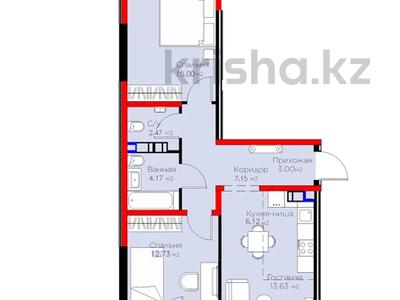 3-комнатная квартира · 65.59 м² · 6/6 этаж, Бауыржана Момышулы 11/14а за 44.5 млн 〒 в Алматы, Алатауский р-н