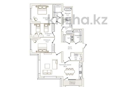 4-комнатная квартира · 138.24 м² · 2/9 этаж, Маркова 77 за ~ 195.7 млн ₸ в Алматы, Бостандыкский р-н