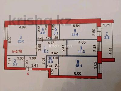 3-комнатная квартира, 108 м², 2/7 этаж, Нурсултан Назарбаев 199 за 55 млн 〒 в Костанае