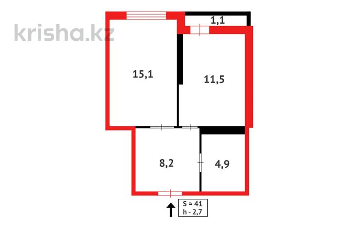 1-комнатная квартира · 40.6 м² · 17/19 этаж, Кенесары — БЕЗ КОМИССИИ ДЛЯ ПОКУПАТЕЛЯ 0% за 18 млн ₸ в Астане, Сарыарка р-н — фото 2