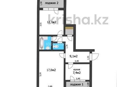 2-комнатная квартира, 54 м², 5/5 этаж, мкр Аксай-3 10 за ~ 29.6 млн 〒 в Алматы, Ауэзовский р-н