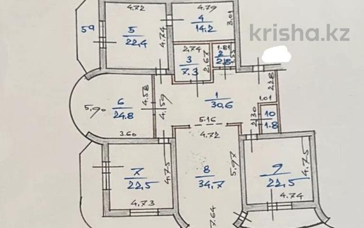 4-комнатная квартира, 195 м², 6/9 этаж, Богенбай батыра 81