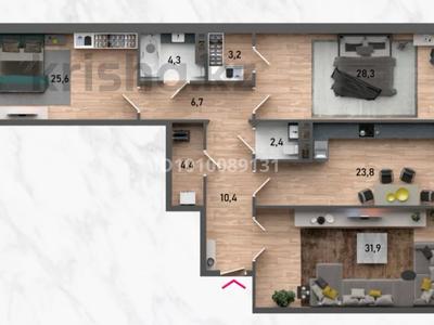 3-бөлмелі пәтер · 141 м² · 8/12 қабат, 7-ш/а., 7А мкр. уч.№18, бағасы: 64 млн ₸ в Актау, 7-й мкр