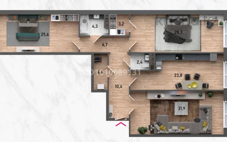 3-бөлмелі пәтер · 141 м² · 8/12 қабат, 7-ш/а., 7А мкр. уч.№18, бағасы: 64 млн ₸ в Актау, 7-й мкр — фото 3