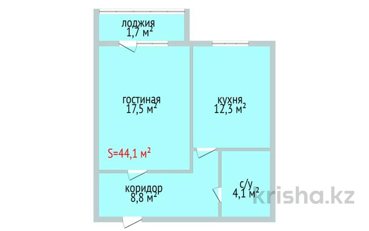 1-бөлмелі пәтер · 44.1 м² · 3/5 қабат, Достык 4, бағасы: ~ 15.9 млн 〒 в Костанае — фото 3