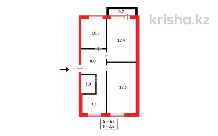 3-комнатная квартира · 62 м² · 3/5 этаж, Майкудук, Майкудук, 18й микрорайон за 15.5 млн ₸ в Караганде, Алихана Бокейханова р-н — фото 10