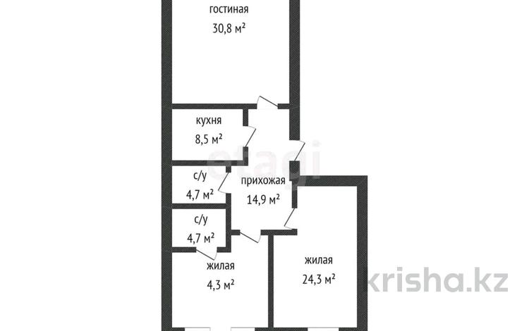 3-бөлмелі пәтер · 112.6 м² · 5/6 қабат, Байтурсынова 85б, бағасы: 38 млн ₸ в Шымкенте, Туран р-н — фото 3