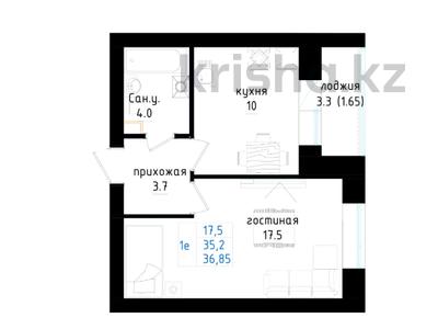 1-комнатная квартира · 36.85 м² · 4/5 этаж, Кенжетаева 24 — Сулейменова за ~ 12.2 млн ₸ в Кокшетау