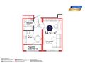 1-комнатная квартира · 34.54 м² · 6 этаж, Улы Дала 14 за 25 млн ₸ в Астане, Нура р-н — фото 2