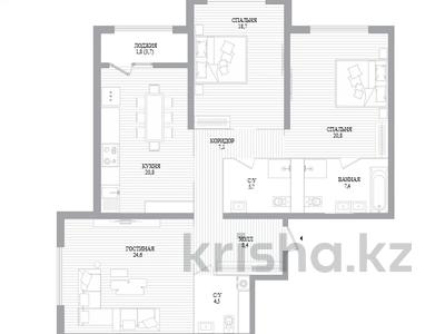 3-комнатная квартира · 123 м² · 1/9 этаж, Аль-Фараби за 198.5 млн ₸ в Алматы