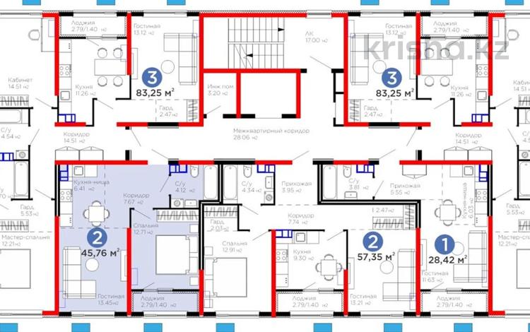 2-комнатная квартира · 45.76 м² · 5/6 этаж, Тараз 8/1 за ~ 29.7 млн ₸ в Алматы, Турксибский р-н — фото 3