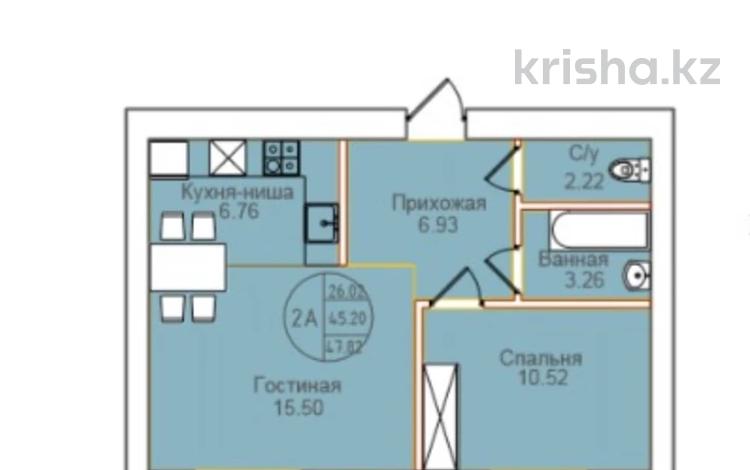 2-комнатная квартира, 47.82 м², 3/9 этаж, Е 181 за 16 млн 〒 в Астане, Есильский р-н — фото 2