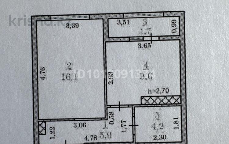 1-бөлмелі пәтер · 37.5 м² · 5/9 қабат, Толеметова 13-А, бағасы: 17.5 млн ₸ в Шымкенте, Абайский р-н — фото 2