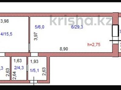 2-бөлмелі пәтер · 68.3 м² · 3/5 қабат, Габдуллина 27, бағасы: 21.3 млн ₸ в Кокшетау