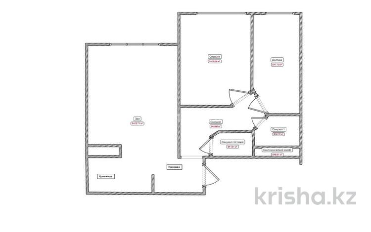 2-комнатная квартира · 55 м² · 4/9 этаж, мкр Кайрат, Сыбызгы 100 за 26.5 млн ₸ в Алматы, Турксибский р-н — фото 2