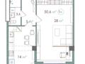 2-бөлмелі пәтер · 50.6 м² · 5/12 қабат, Уалиханова 2 — Золотой квадрат-Мехколонна, бағасы: 25.5 млн ₸ в Астане, Сарыарка р-н — фото 9