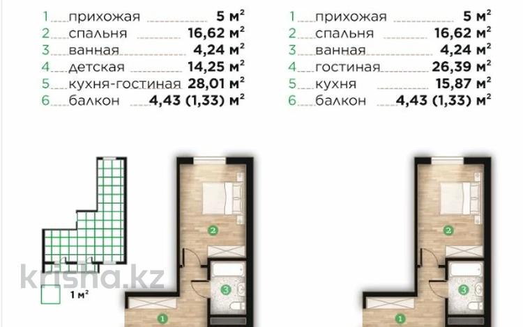 3-комнатная квартира · 72 м² · 6/7 этаж, Илияса Есенберлина 80 за ~ 30.2 млн ₸ в Усть-Каменогорске — фото 2