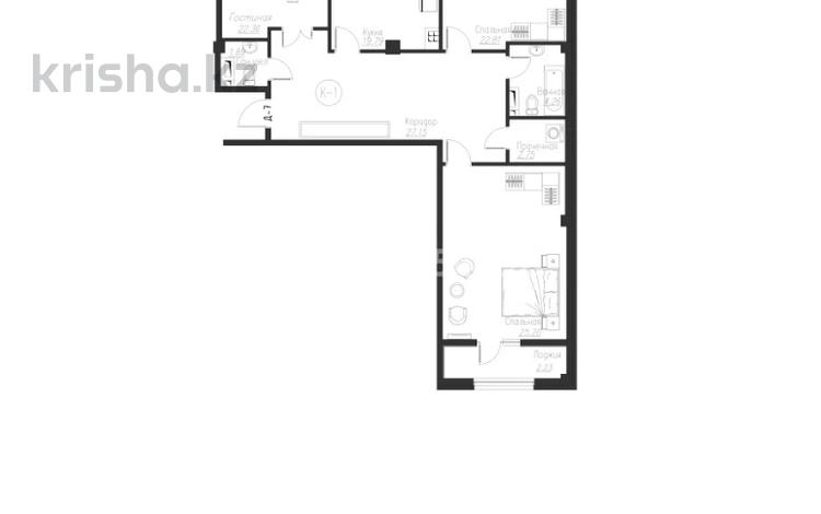 3-комнатная квартира · 129.3 м² · 7/10 этаж, Тәуелсіздік 7 — Муратбаева за 53.8 млн ₸ в  — фото 6