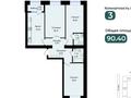 3-комнатная квартира · 90.4 м² · 8/12 этаж, Туран 34а за ~ 75 млн ₸ в Астане, Нура р-н — фото 27