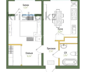 1-комнатная квартира · 43.4 м² · 3/11 этаж, мкр Теректы, Микрорайон Теректи 1 — Калкаман за 8.5 млн ₸ в Алматы, Алатауский р-н