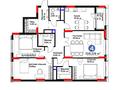4-комнатная квартира · 106 м² · 4/17 этаж, Рыскулова 16 за 72 млн ₸ в Астане, Есильский р-н — фото 3