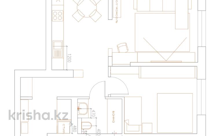 2-бөлмелі пәтер · 55 м² · 1/12 қабат, Тажибаевой 157 к8, бағасы: 67 млн ₸ в Алматы, Бостандыкский р-н — фото 2