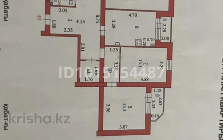 3-бөлмелі пәтер · 106 м² · 5/5 қабат, Алтын орда ш/а., Тауелсиздик — Тауелсизик/Мустафа Шокая, бағасы: 45 млн ₸ в Актобе, мкр. Алтын орда — фото 2