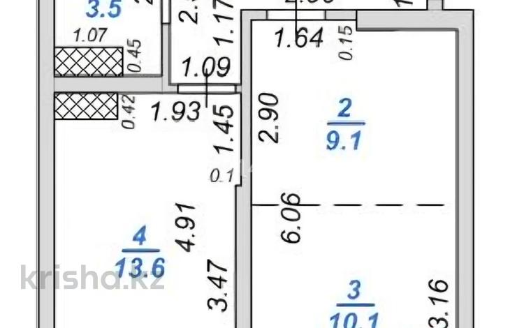 1-комнатная квартира · 43 м² · 8/9 этаж, К. Толеметова 64/3 — Казиева за 36 млн ₸ в Шымкенте, Абайский р-н — фото 2