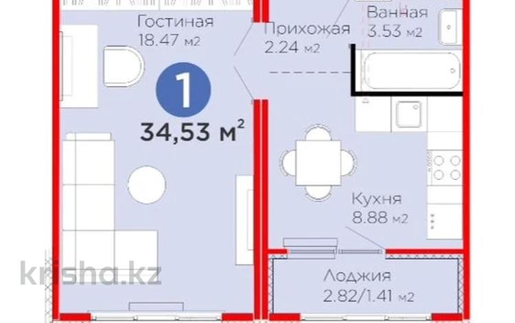 1-комнатная квартира · 35 м² · 12/12 этаж, Улы Дала 14 — СДАЧА 3 квартал 2026 года за 23.5 млн ₸ в Астане, Нура р-н — фото 2