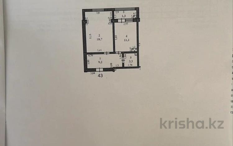 2-бөлмелі пәтер · 43 м² · 3/9 қабат, мкр Шымсити, Байдибек би 126/7, бағасы: 17.5 млн ₸ в Шымкенте, Абайский р-н — фото 2