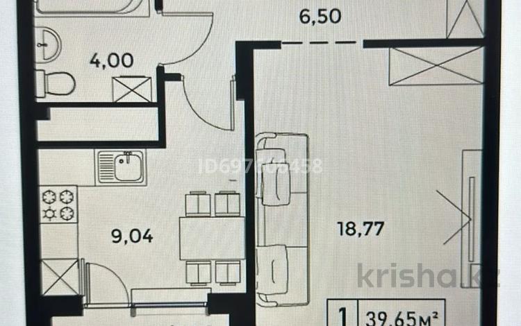 1-бөлмелі пәтер, 39.37 м², 15/16 қабат, Улы Дала, бағасы: 18.3 млн 〒 в Астане — фото 2