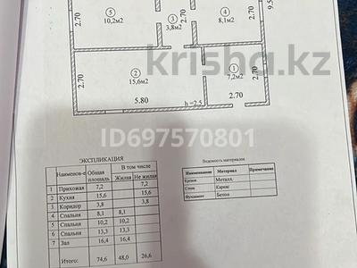 Отдельный дом · 4 комнаты · 90 м² · 8 сот., Бұғымүйіз 1а за 6.5 млн ₸ в Каргалы (п. Фабричный)