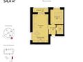 2-комнатная квартира · 54.4 м² · 7/12 этаж, пересечение ул Казыбек Би и Е75,Е77 (рядом с пересечением улиц Туран и Улы дала) 12 за 32.9 млн ₸ в Астане, Нура р-н — фото 2