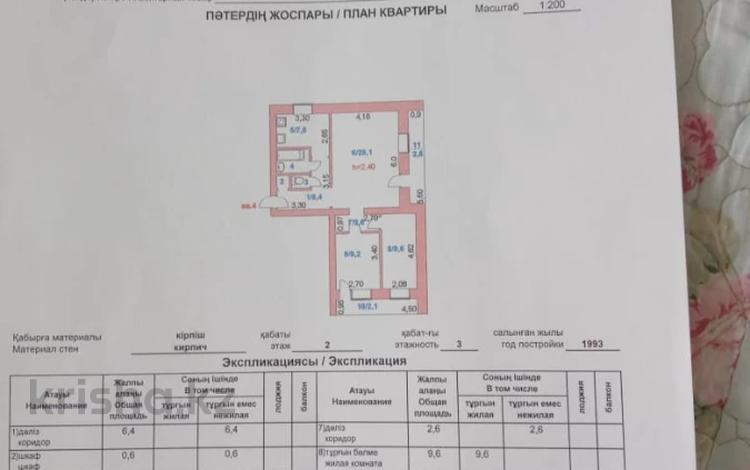 3-комнатная квартира, 65 м², 2/3 этаж, Жайлау за 16.5 млн 〒 в Кокшетау — фото 2