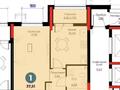 1-комнатная квартира · 37.51 м² · 7/12 этаж, Шамши Калдаяков 30 за 21.9 млн ₸ в Астане, Сарайшык р-н