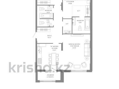 3-бөлмелі пәтер · 108.8 м² · 2/12 қабат, А 32 2Б — БЕЗ КОМИССИИ! Выбор по этажам!, бағасы: ~ 102.9 млн ₸ в Астане