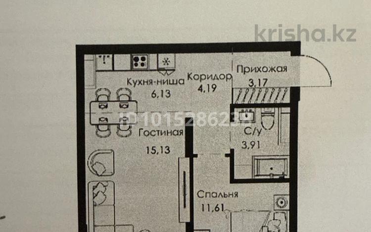 2-бөлмелі пәтер · 45 м² · 4/9 қабат, Халиуллина 154Б, бағасы: 33 млн ₸ в Алматы, Медеуский р-н — фото 2
