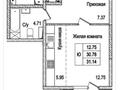 1-комнатная квартира · 31 м² · 3/4 этаж, Рахымбаева 47 — Областной детской больницы за 13.1 млн ₸ в  — фото 2