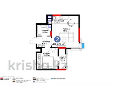 2-комнатная квартира, 46.4 м², 14/17 этаж, Туран — Туран/Е10 за 27 млн 〒 в Астане