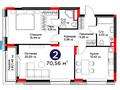 2-бөлмелі пәтер · 70.56 м², Турар Рыскулова 18/6, бағасы: ~ 56.6 млн ₸ в Астане, Есильский р-н — фото 3