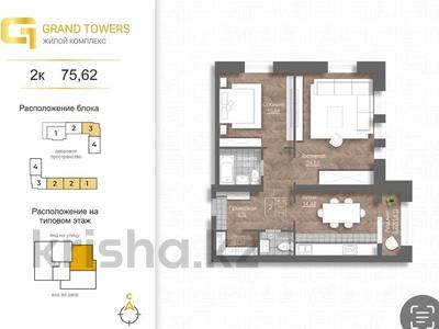 2-бөлмелі пәтер · 75.62 м², мкр. Алтын орда 192 — Халела досмухамедулы, бағасы: ~ 25.7 млн ₸ в Актобе